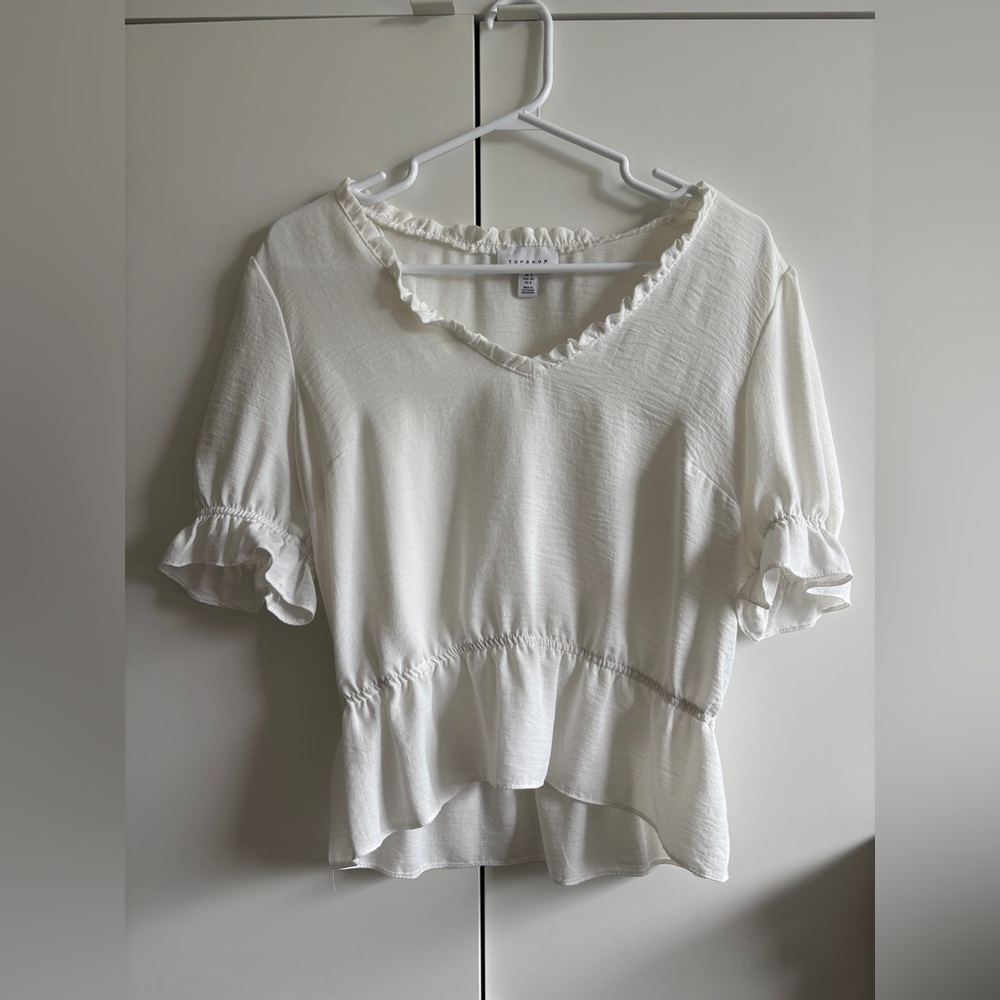 Topshop Ruffle Trim Top - Picture 1 of 3